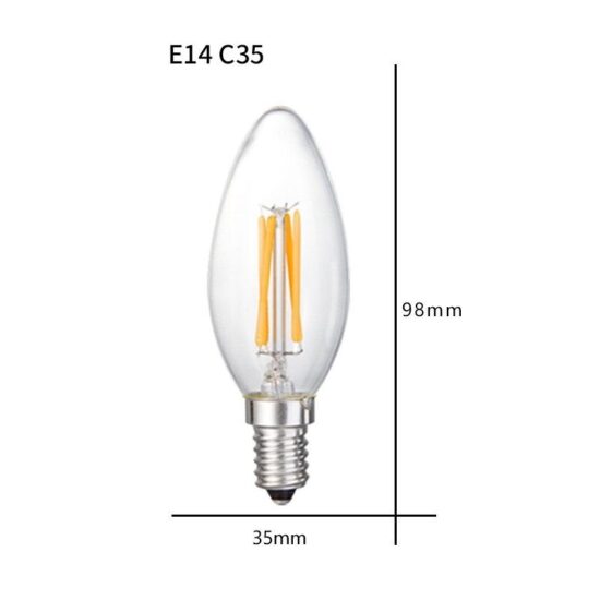 Bóng đèn LED Edison C35 4W ESNCO ánh sáng Vàng đui E14