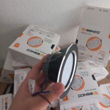 Đèn LED Âm trần 7w 3 chế độ Viền Đen Bạc