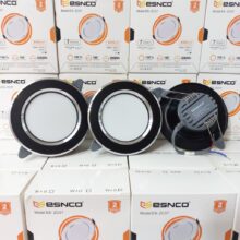 Đèn LED Âm trần 7w 3 chế độ Viền Đen Bạc