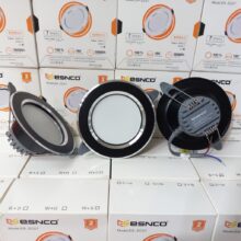 Đèn LED Âm trần 7w 3 chế độ Viền Đen Bạc