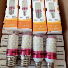 Đèn Led Bắp Vỏ Hồng 12w 3 Chế Độ Đuôi E14 E27 Trắng+vàng=trung Tính