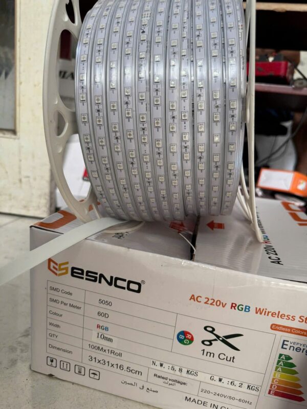Đèn Led Dây 5050 60d 10mm Rgb 1 Hàng Bảng Trắng Đổi 7 Màu Rgb 7 Màu
